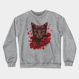 rose cat Crewneck Sweatshirt